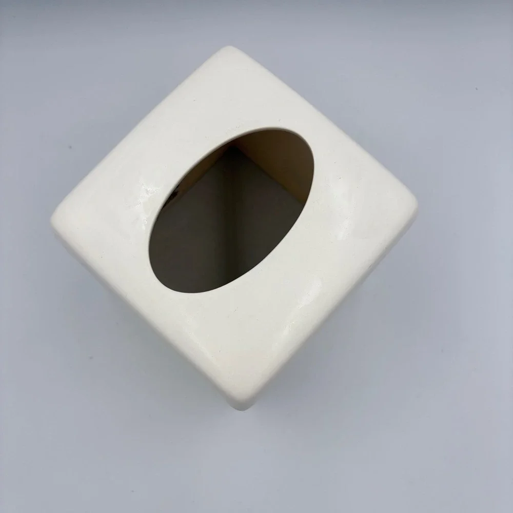 Bed Bath & Beyond Botanical Floral Tissue Box Cover Resin Ivory Square TCB03269
